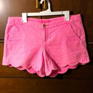 Sz 12 Pink Lilly Pulitzer Scallop-hemmed Shorts